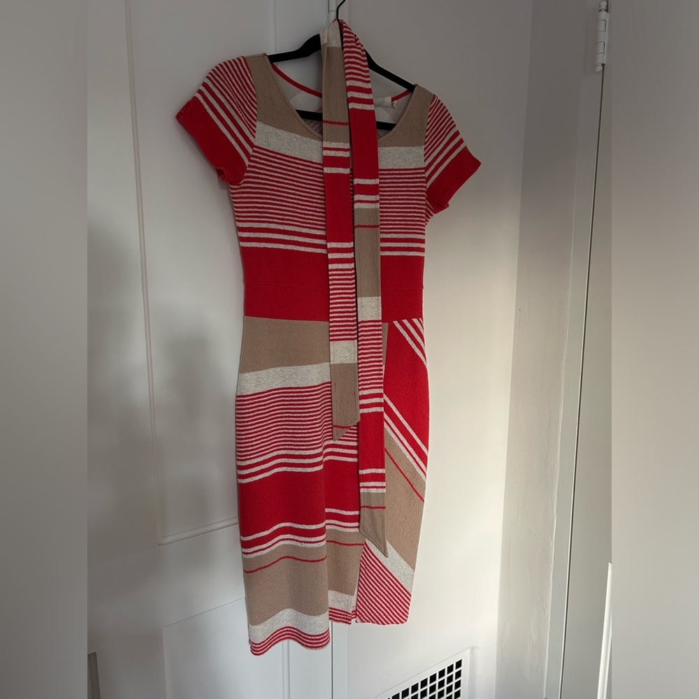Anthropologie Lilka striped short sleeved dress with removable belt XS